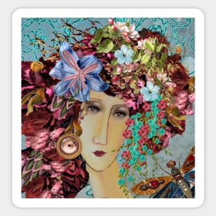 Eye, eye, it's Modigliani in a flowery hat Sticker